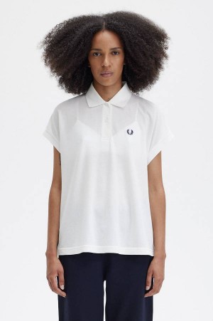 Fred Perry A-Line Piqué Polo Shirt Snow White | FP70526