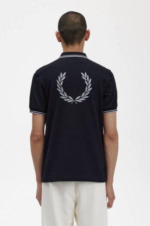Fred Perry Back Graphic Polo Shirt Black | FP69867