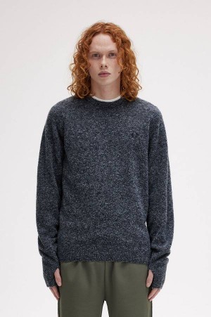 Fred Perry Boucle Crew Neck Jumper Navy | FP70157