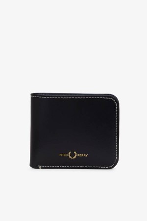 Fred Perry Box Leather Billfold Wallet Black | FP70408