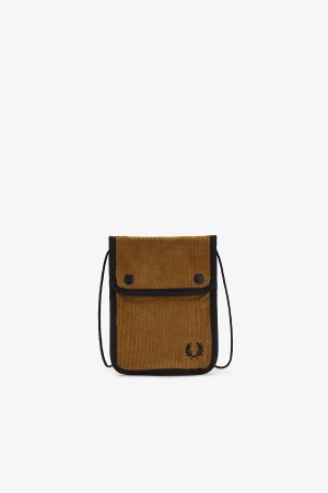 Fred Perry Branded Corduroy Pouch Caramel | FP70296