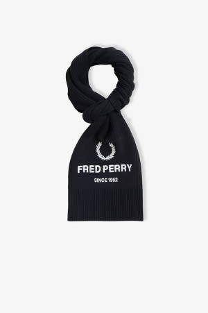 Fred Perry Branded Scarf Black | FP70424