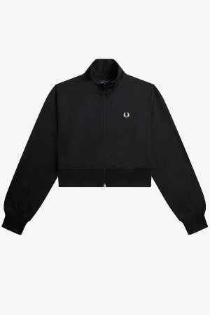 Fred Perry Branded Track Jacket Black | FP70486
