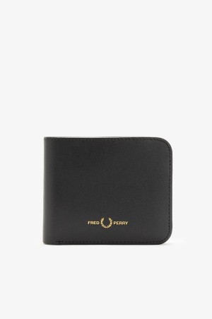 Fred Perry Burnished Leather Billfold Wallet Black | FP70457