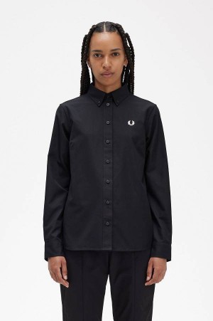 Fred Perry Button-Down Shirt Black | FP70549