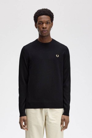 Fred Perry Classic Crew Neck Jumper Black | FP70169