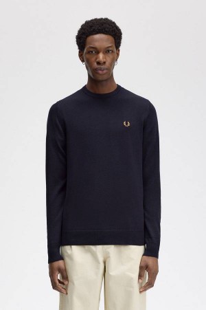 Fred Perry Classic Crew Neck Jumper Navy | FP70156