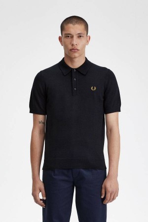Fred Perry Classic Knitted Shirt Navy | FP70132