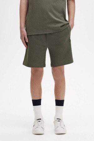 Fred Perry Classic Sweat Shorts Laurel Wreath Green | FP70280