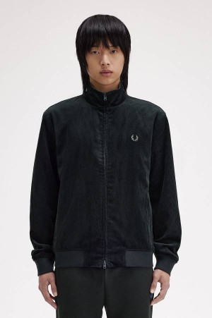 Fred Perry Cord Brentham Jacket Night Green | FP69833