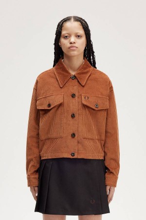 Fred Perry Cord Overshirt Marmalade | FP70484