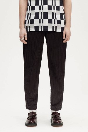 Fred Perry Corduroy Tapered Trousers Black | FP70277