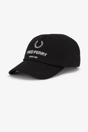 Fred Perry Cotton Canvas Branded Cap Black | FP70446