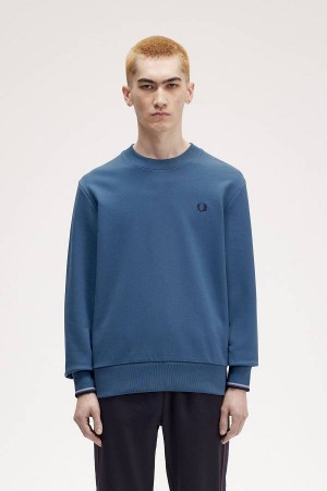 Fred Perry Crew Neck Sweatshirt Midnight Blue | FP70086