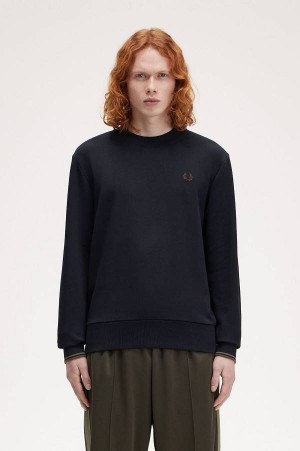 Fred Perry Crew Neck Sweatshirt Navy | FP70100