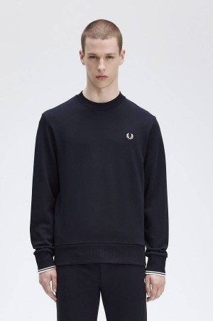 Fred Perry Crew Neck Sweatshirt Navy | FP70233