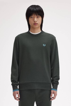 Fred Perry Crew Neck Sweatshirt Nightgreen | FP70103