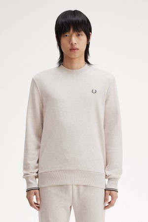 Fred Perry Crew Neck Sweatshirt Porridge Marl | FP70239
