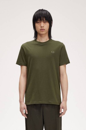 Fred Perry Crew Neck T-Shirt Hunting Green/Laurel Wreath Green | FP70212