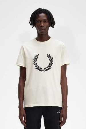 Fred Perry Cross Stitch T-Shirt Ecru | FP70216