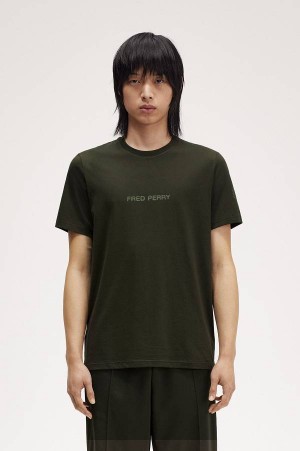 Fred Perry Double Branded Graphic T-Shirt Hunting Green | FP70178