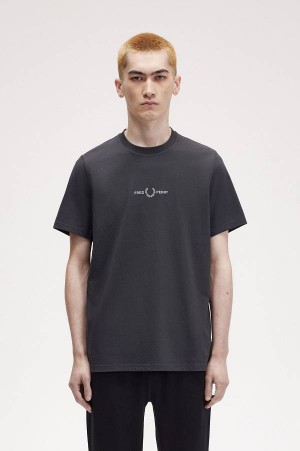 Fred Perry Embroidered T-Shirt Anchor Grey | FP70218