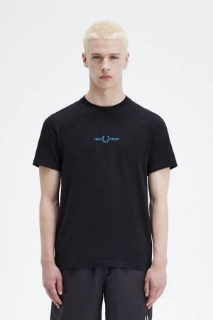 Fred Perry Embroidered T-Shirt Black | FP70183
