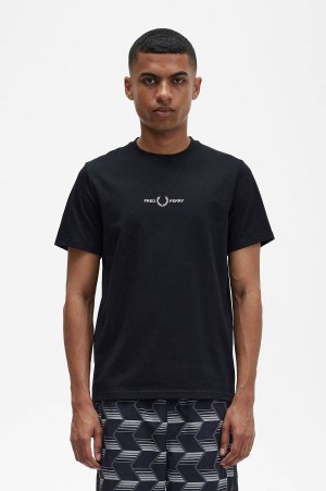 Fred Perry Embroidered T-Shirt Black | FP70207