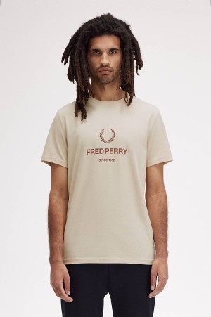 Fred Perry Fred Perry Graphic T-Shirt Oatmeal | FP70192