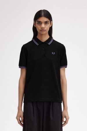 Fred Perry G3600 Black/Metallic Ultra Violet/Metallic Ultra Violet | FP70563