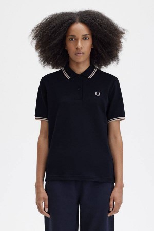 Fred Perry G3600 Navy/Silky Peach/Silky Peach | FP70509