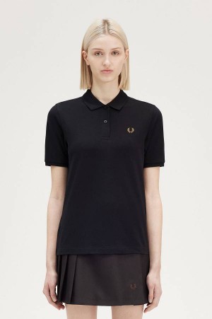 Fred Perry G6000 Black/Dark Caramel | FP70523