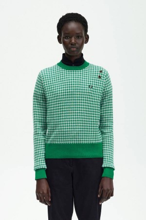 Fred Perry Gingham Jumper Fred Perry Green | FP70584