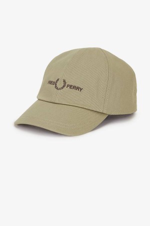 Fred Perry Graphic Branded Twill Cap Warm Grey | FP70440