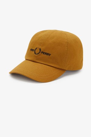 Fred Perry Graphic Branding Twill Cap Dark Caramel | FP70439