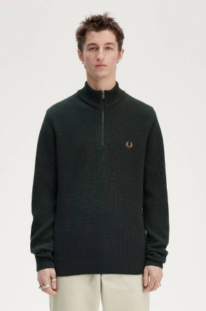 Fred Perry Half-Zip Jumper Night Green | FP70147