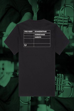 Fred Perry Hamburg Ringer T-Shirt Black | FP70180