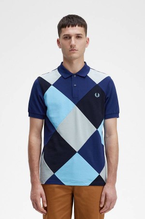 Fred Perry Harlequin Polo Shirt French Navy | FP69868