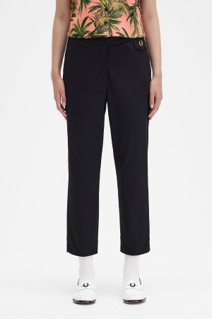 Fred Perry High Waist Trousers Black | FP70594