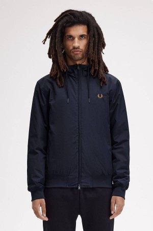 Fred Perry Hooded Brentham Jacket Navy | FP69854