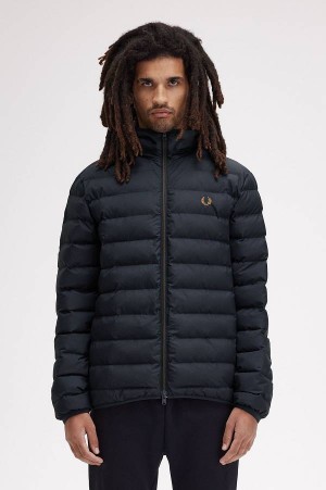 Fred Perry Hooded Insulated Jacket Navy | FP69839