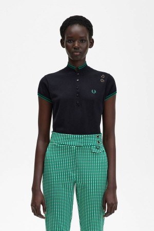 Fred Perry Knitted Shirt Black | FP70586
