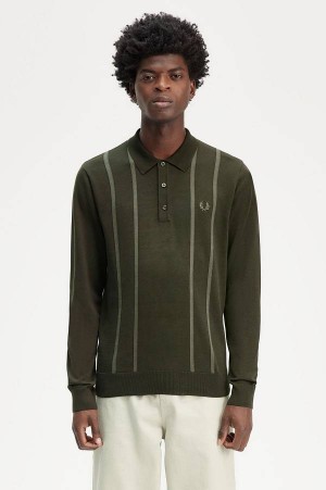 Fred Perry Knitted Shirt Hunting Green | FP70159