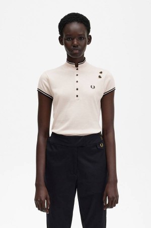 Fred Perry Knitted Shirt Milky Pink | FP70573