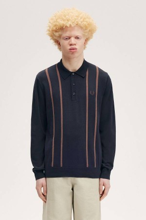 Fred Perry Knitted Shirt Navy | FP70154