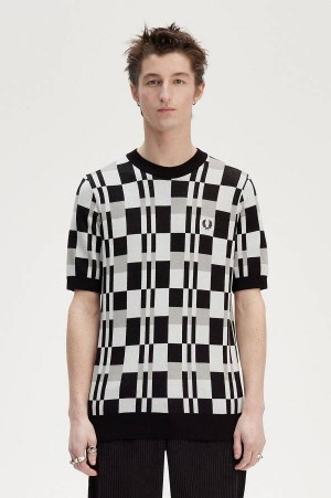 Fred Perry Knitted T-Shirt Black | FP70155