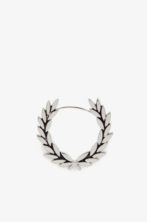 Fred Perry Laurel Wreath Earrings Silver | FP70475
