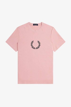 Fred Perry Laurel Wreath Graphic T-Shirt Chalky Pink | FP70184