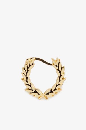 Fred Perry Laurel Wreath Mini Earrings Gold | FP70471