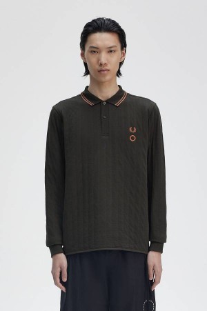 Fred Perry Long Sleeve Quilted Fred Perry Shirt Deep | FP69904